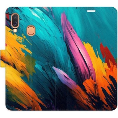 Pouzdro iSaprio flip Orange Paint 02 Samsung Galaxy A40 – Zboží Mobilmania