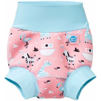 SplashAbout Kojenecké plavky New Happy Nappy růžové se zvířátky