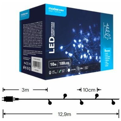 Modee ML-C2002 100LED 10m vánoční řetěz , studená 8 programů IP44 – Hledejceny.cz