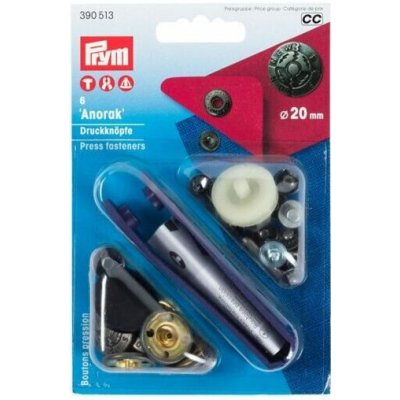 Knoflík stiskací ANORAK 20 mm DESIGN staromosaz (6ks) s aplikátorem - PRYM – Zboží Dáma