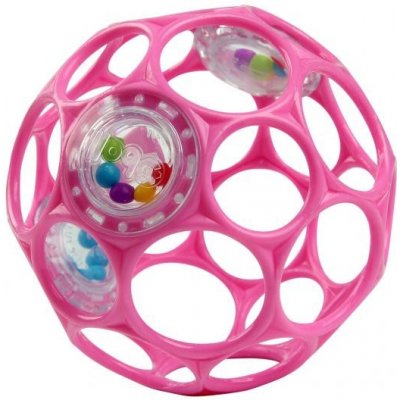 Oball chrastítko RATTLE 10 cm dark pink