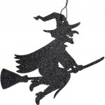 Anděl Přerov Čarodějka dřevěná s glitrem na zavěšení, 14 x 11.5 cm – Hledejceny.cz