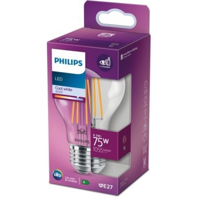 Philips LED žárovka filament E27 75W 4000K 9W filament – Hledejceny.cz