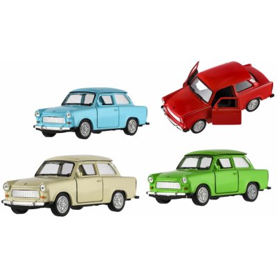 Welly Dromader Auto Trabant 601 Klasic kov/plast 11cm 39 na volný chod 4 barvy v krabičce 15x7x7cm 1:34 – Zboží Mobilmania