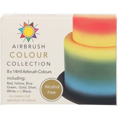 Sugarflair Sada barev na airbrush bez alkoholu 8 x 14 ml – Sleviste.cz
