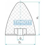 Silentblok - doraz kuželový s maticí typ KP-E 50x67 M10 55ShA – Zboží Dáma
