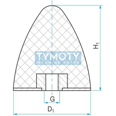 Silentblok - doraz kuželový s maticí typ KP-E 50x67 M10 55ShA – Zboží Dáma