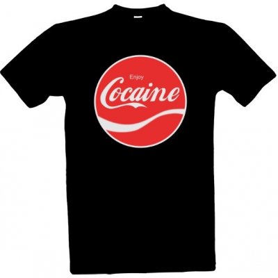 Tričko s potiskem Enjoy Cocaine pánské Černá