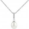 SILVEGO Stříbrný cassidy s přírodní bílou perlou a brilliance zirconia LPS0639NW