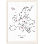 Vzpomínková mapa Naše cesty – Evropa, A3 + rám – Hledejceny.cz
