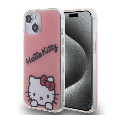 Hello Kitty IML Daydreaming Logo Zadní Kryt pro iPhone 15 Pink 3666339193911