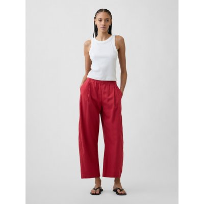 GAP Lněné kalhoty Easy Barrel Červená – Zboží Mobilmania
