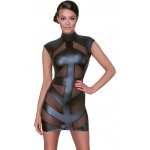 Lesklé minišaty s průsvitnými vsadkami a výřezem na zádech – Zboží Mobilmania