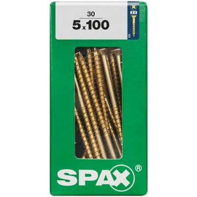 SPAX Vrut 5x100, zápustná hlava, PZ, YELLOX, 30 ks (L) – Hledejceny.cz