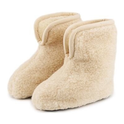 Vlnka TV bačkory ohrnovací z ovčí vlny béžová – Zboží Dáma