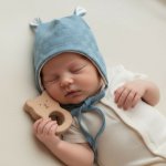 Baby Service Kojenecká čepice zavazovací s oušky Obdélník modrá Babyservice – Hledejceny.cz