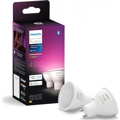 Hue sada 2x LED žárovka WACA GU10 4,2W 400lm 2000K-6500K RGB CRI80 IP20 – Zboží Živě