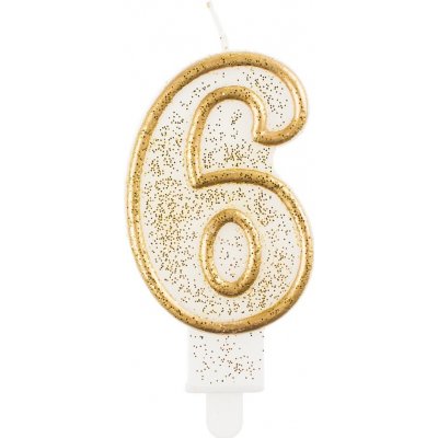 Godan Dortová svíčka číslo 6 zlatá – Sleviste.cz
