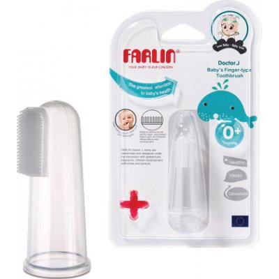 Farlin silikonový zubní kartáček na prst transparentní