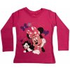 Dětské tričko Setino dívčí tričko s dlouhým rukávem Minnie Mouse tmavě růžové