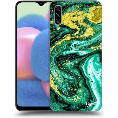 Pouzdro Picasee silikonové Samsung Galaxy A30s A307F - Green Gold černé – Zboží Mobilmania