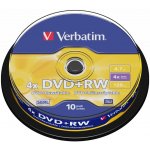 Verbatim DVD+RW 4,7GB 4x, SERL, spindle, 10ks (43488) – Zboží Živě