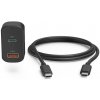 Nabíječky k GPS Hama autonabíječka USB-A/USB-C 65 W PD černá + kabel USB-C 1,5 m (200018)