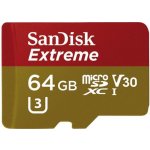 SanDisk microSDXC Extreme 64 GB UHS-I U3 SDSQXVF-064G-GN6MA – Hledejceny.cz