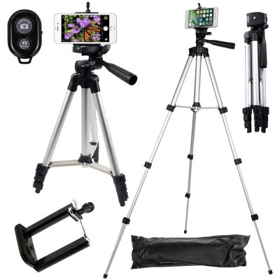 Stativ k fotoaparátu s držákem na mobil a dálkový ovladačem 100cm DK3888 – Zboží Živě