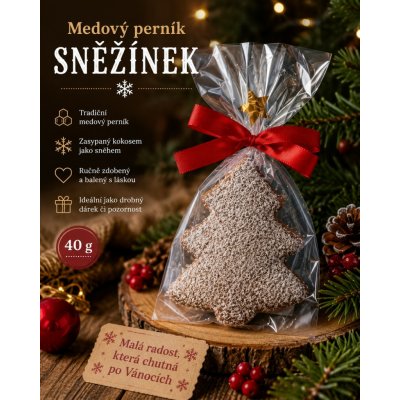 Meduňka pekařství perníkářství Medový perník Sněžínek 40 g – Hledejceny.cz