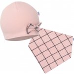 New Baby Kojenecká čepička s šátkem na krk Missy růžová – Zboží Dáma