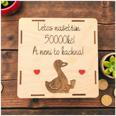 Dekorace z Řečice Škrtací dřevěná pokladnička kachna. – Zboží Mobilmania