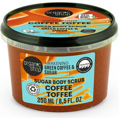 Organic Shop povzbuzující tělový peeling zelená káva a cukr 250 ml – Zbozi.Blesk.cz