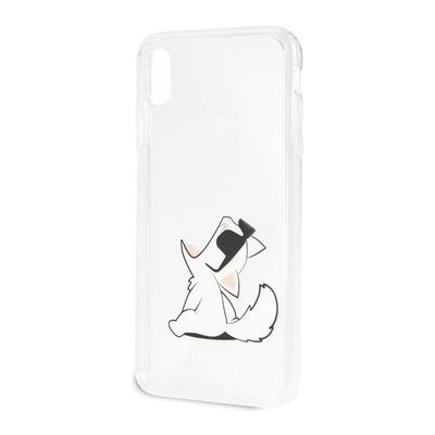 Pouzdro Karl Lagerfeld Fun Choupette No Rope Hard Apple iPhone XS Max čiré – Zboží Mobilmania