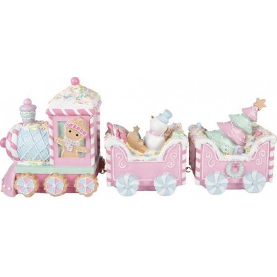Vánoční dekorace růžový cukrový vláček Pastel Christmas Chic - 45*12*19 cm - Clayre & Eef – Hledejceny.cz