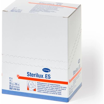 Sterilux ES sterilní 17 vláken 8 vrstev 7,5 x 7,5cm bal. 25 x 2 ks – Hledejceny.cz