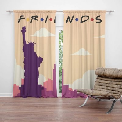 Sablio Závěs Seriál Přátelé FRIENDS Socha Svobody: 2ks 140x250cm – Hledejceny.cz