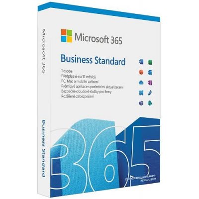 Microsoft 365 Business Standard 1 rok CZ, krabicová verze, KLQ-00643, nová licence