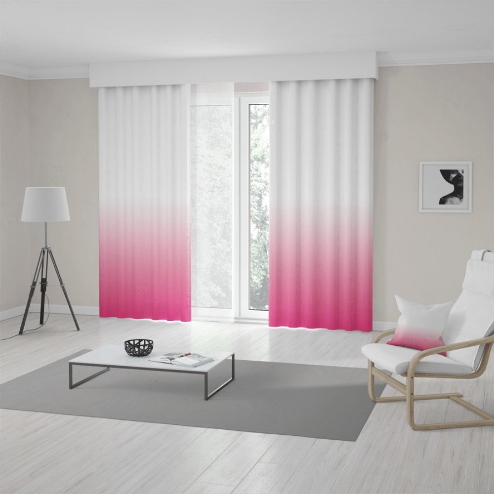 Dumdekorace Dekorativní závěsy do obýváku v růžové barvě s módním ombré  efektem 10531 | Srovnanicen.cz