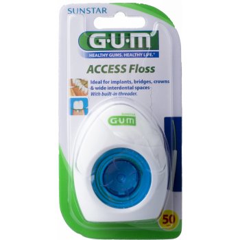 G.U.M Access Floss Superfloss pro čištění implantátů korunek a můstků nacívce 50 ks