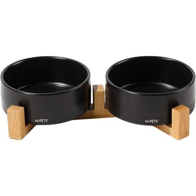 M-Pets Opera Keramické misky v bambusovém podstavci 2 × 350 ml – Zboží Dáma