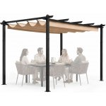 Zahradní pergola MultiGarden DN-FG-632-3 3x4 m se stahovacím zastíněním- béžová – Sleviste.cz