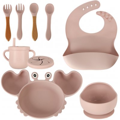 INKA Silikonové nádobí pro děti XXL sada krab růžová 9 ks – Sleviste.cz