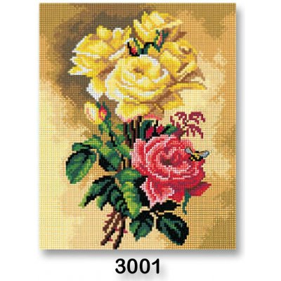 VTC Vyšívací předloha obrázek na vyšívání 70240/3001 růže béžová 24x30cm – Zboží Mobilmania