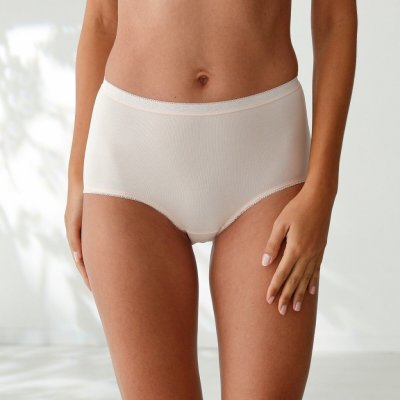 Blancheporte Sada 3 kalhotek super maxi z pružné bavlny s krajkou černá+tělová+bílá – Zboží Mobilmania