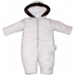 Kombinéza s kapucí a kožíškem Baby Nellys ®prošívaná sv. šedá – Sleviste.cz