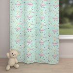 Biante Dětský bavlněný závěs Sandra SA-522 Měsíční obloha na mintovém 150x220 cm – Hledejceny.cz
