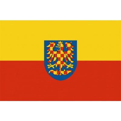 Moravská vlajka (žluto-červená) - 60 x 90 cm - tunel, karabina – Zboží Mobilmania