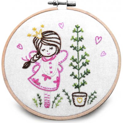 Stoklasa Dětská vyšívací dárková sada s předtištěným motivem 940198/3 růžová víla 15x22cm průměr 18cm – Hledejceny.cz