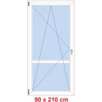 Soft Balkonové dveře s příčkou otevíravé a sklopné Antracit struktura/Antracit struktura levé 90 x 210 cm – Hledejceny.cz
